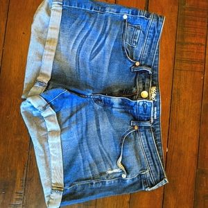 Mossimo mid-rise midi denim shorts
